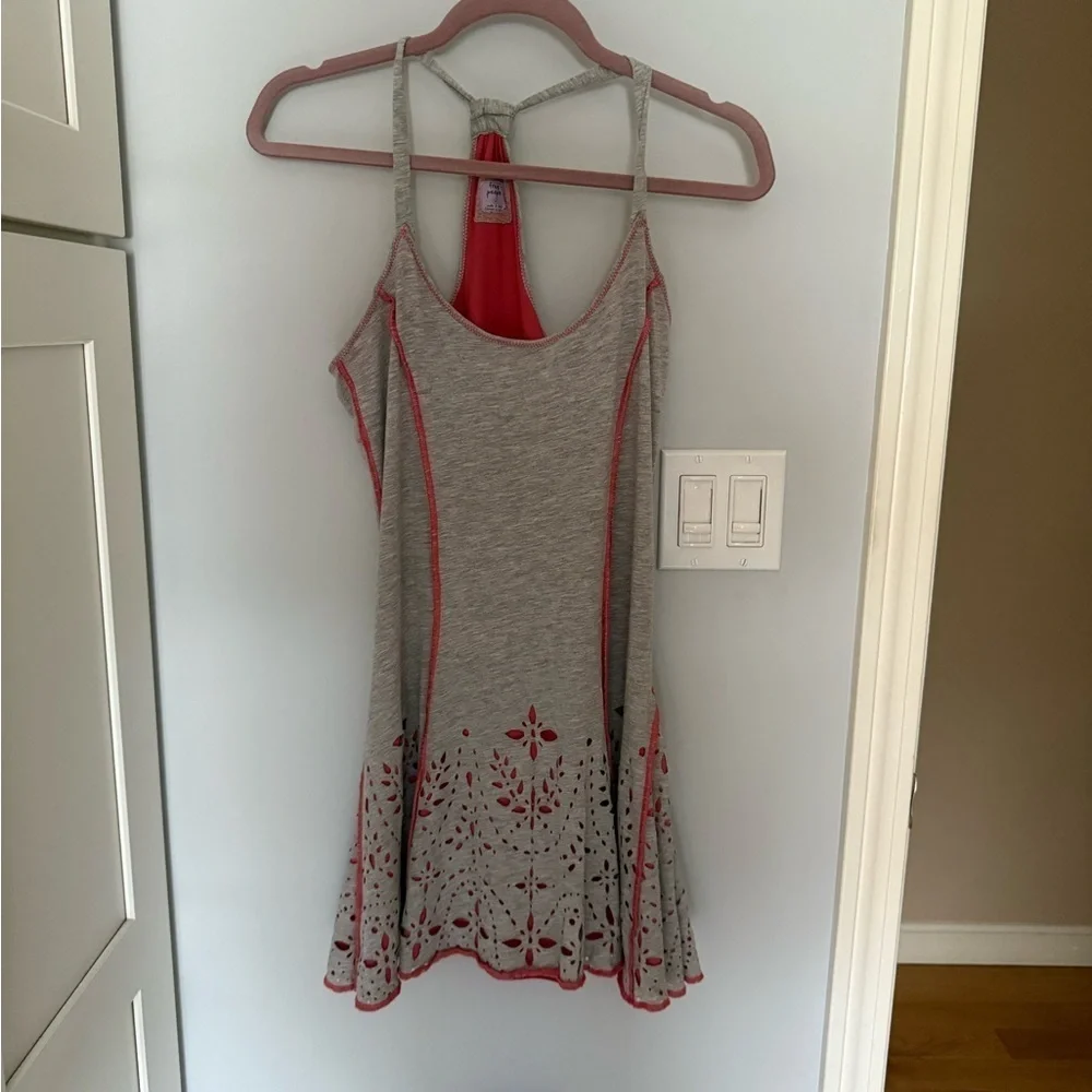Free People Gray and Pink Casual Dress